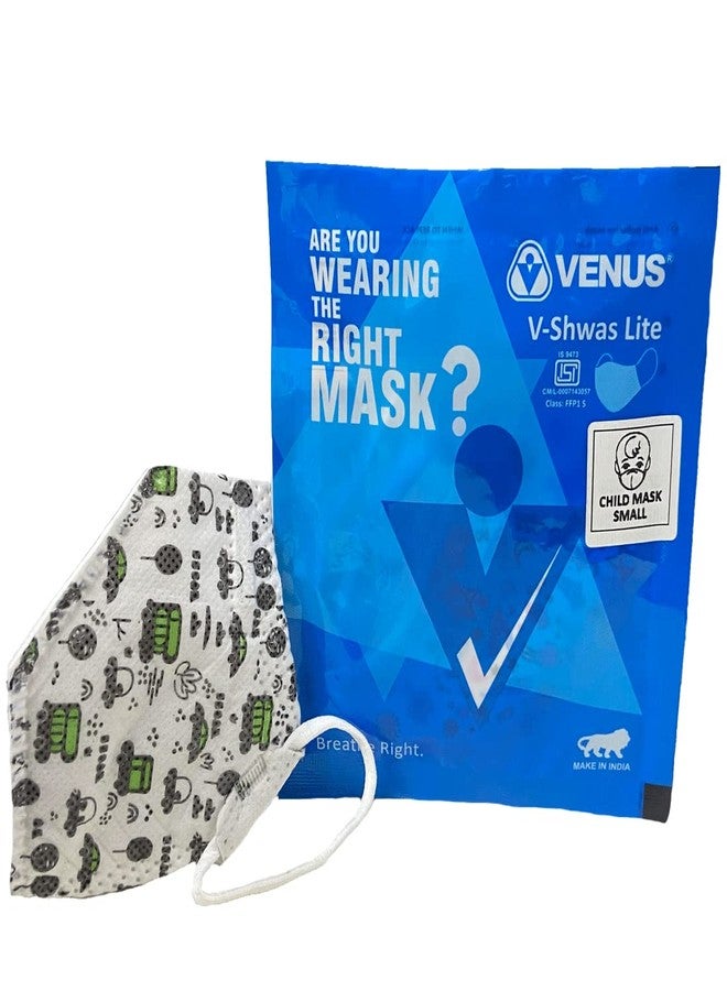 فينوس - في-شواس لايت - كمامة للأطفال - معتمدة من هيئة المواصفات والمقاييس الهندية، تصميم ملون، حماية متعددة الطبقات ضد الجزيئات دون الميكرونية والفيروسات، مريحة للبشرة، مناسبة للأطفال من عمر 5 إلى 8 سنوات - عبوة من 15 كمامة - Image 1